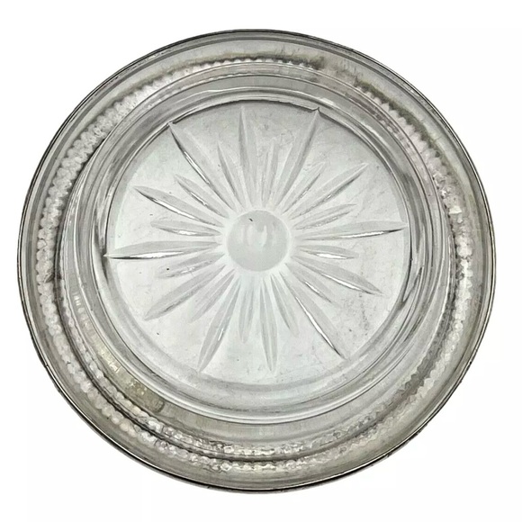 Frank M Whiting Sterling Silver Encased Glass Coaster - Picture 4 of 7